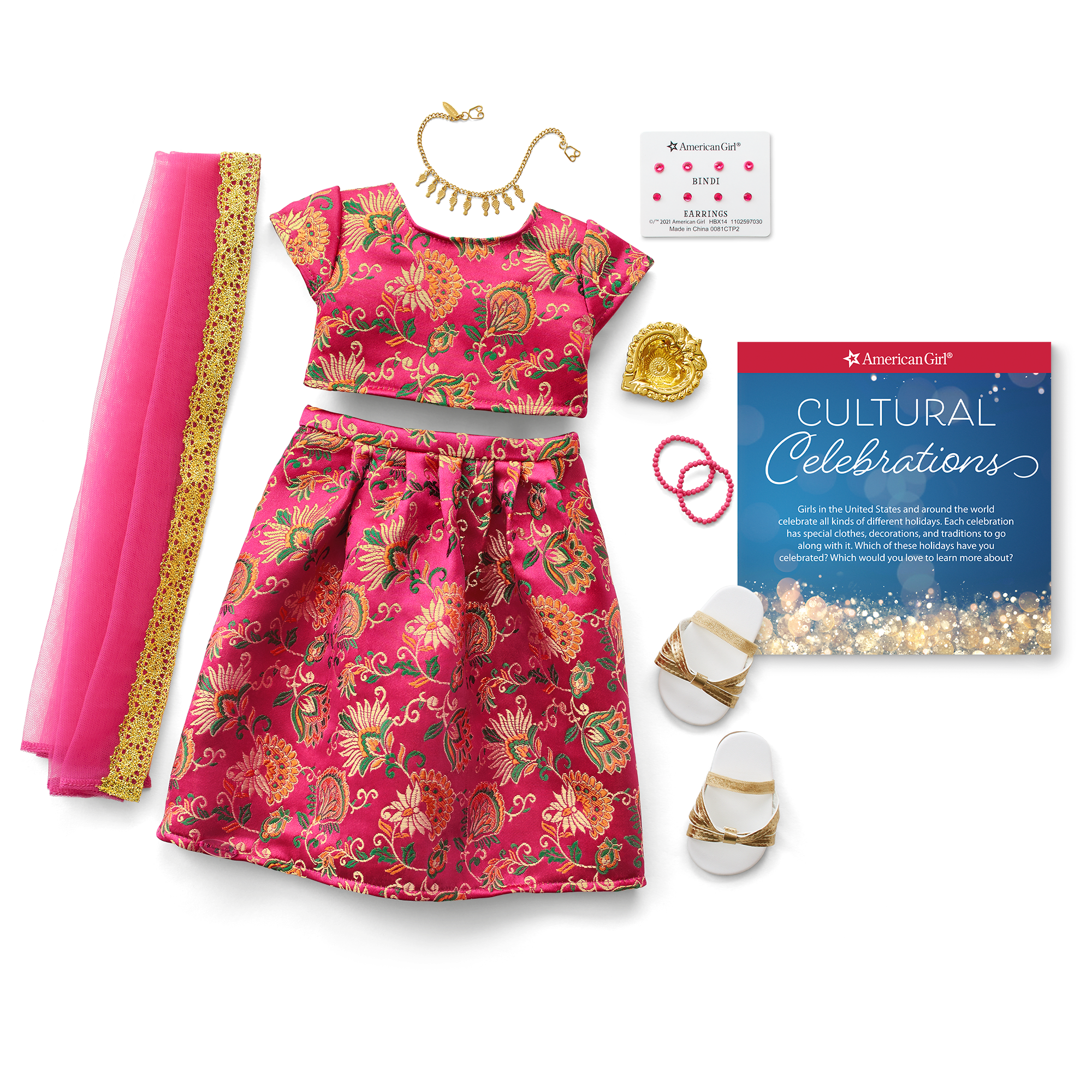 Diwali Celebration Outfit For 18-Inch Dolls
